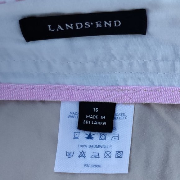 Lands' End Light Tan Khaki Cotton Skort Mini Skirt and Sash Belt 16 - Picture 3 of 3